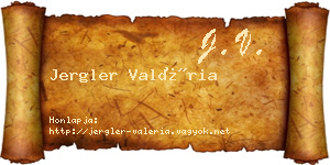 Jergler Valéria névjegykártya